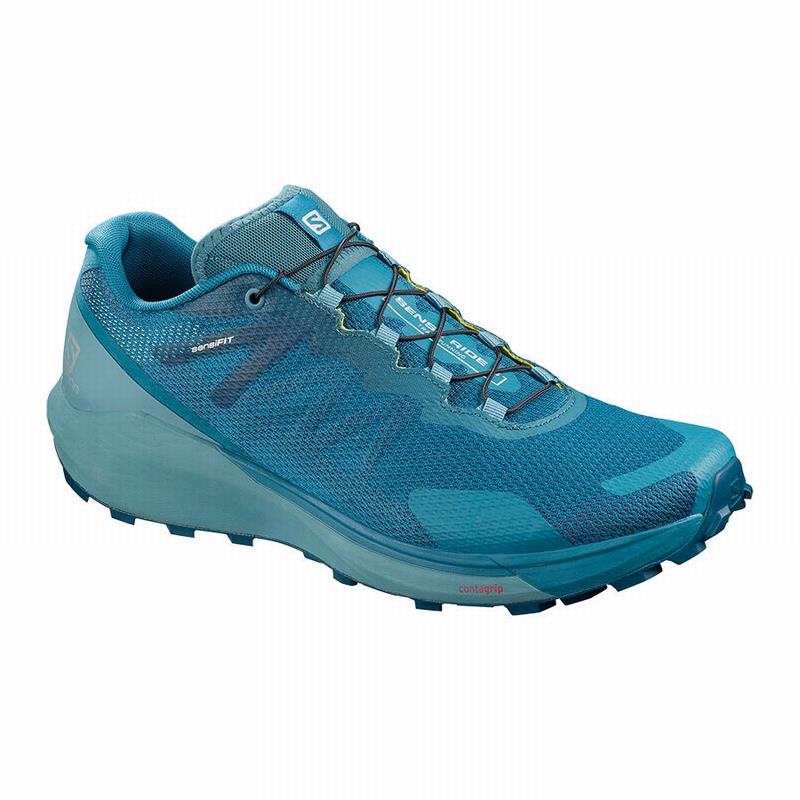 Chaussure Running Salomon Homme Bleu - Salomon SENSE RIDE 3 - France (9215-PDOEF)